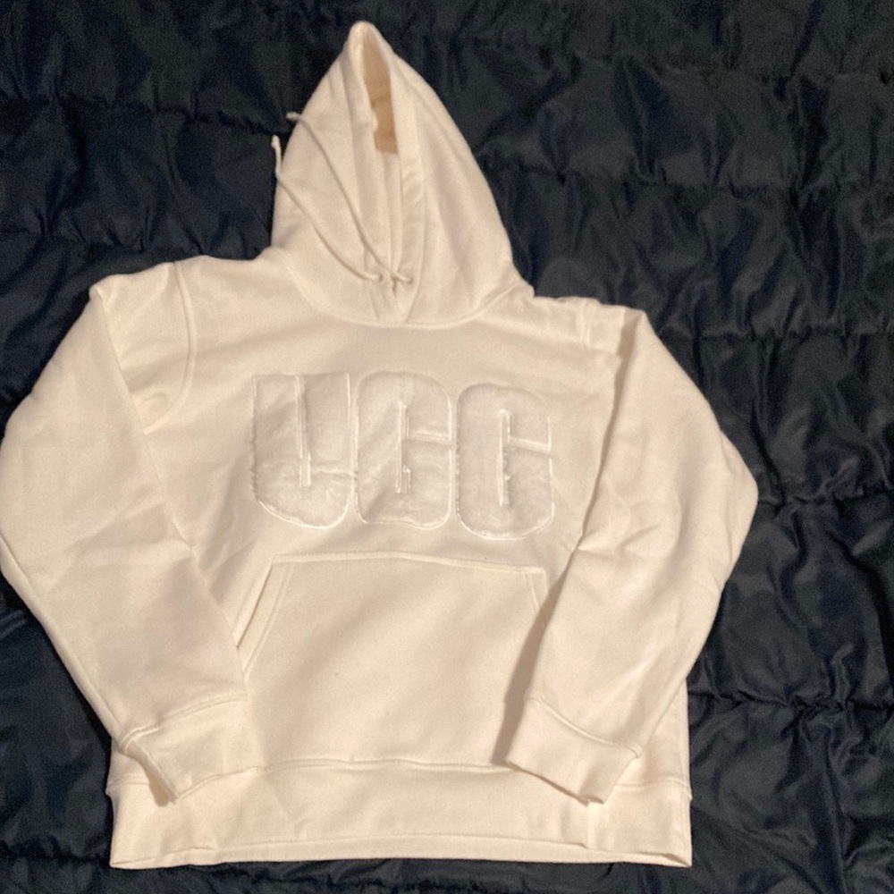 Brand new UGG Rey Fuzzy Logo hoodie, size large. Has never been worn.